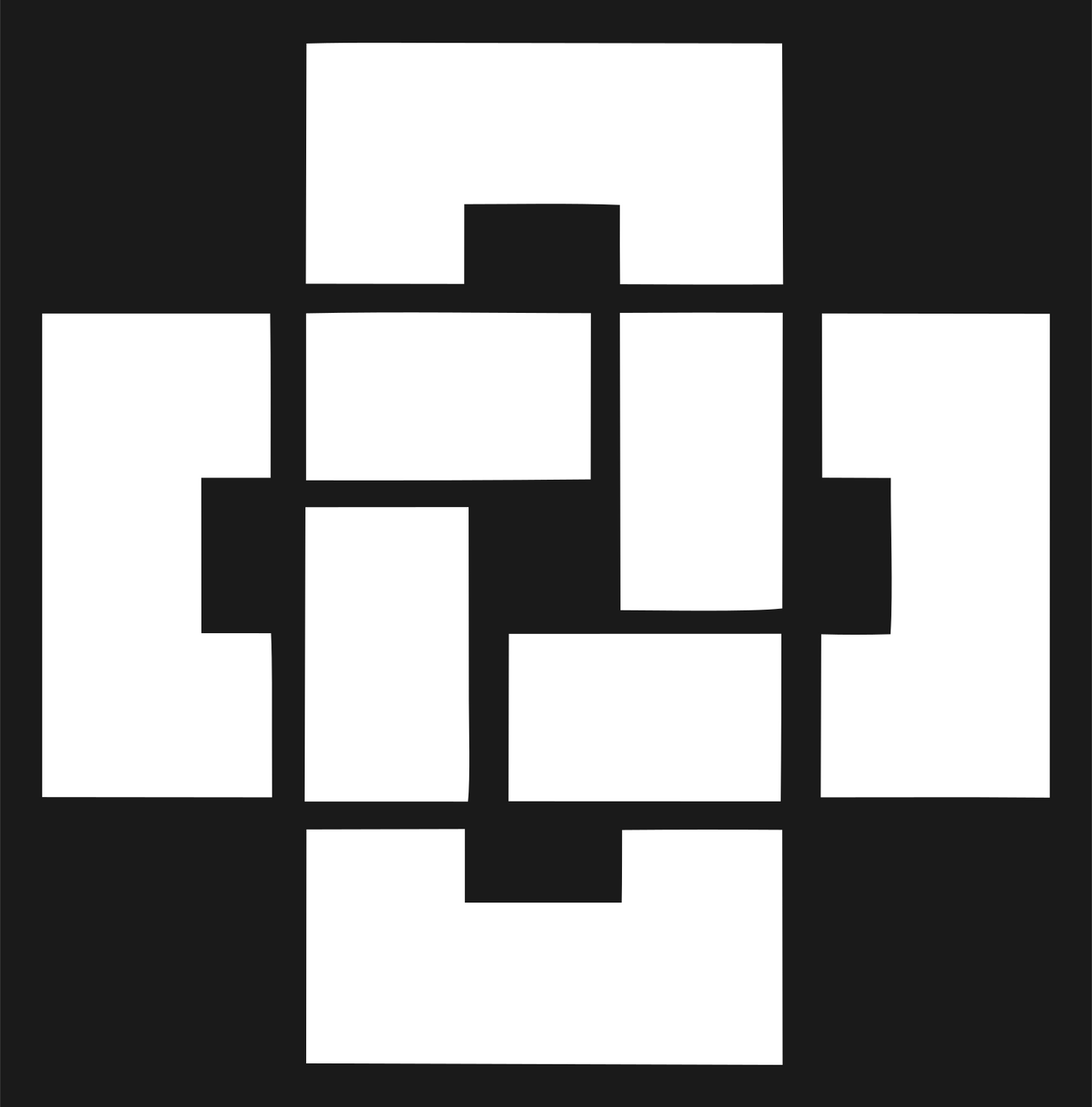 Blocky Padlock Grid Mark #1a1a1a/#ffffff