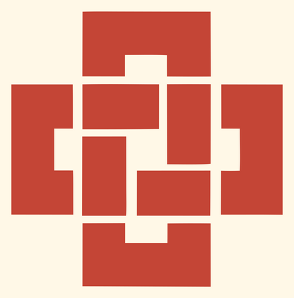 Blocky Padlock Grid Mark #fff8e7/#c44536