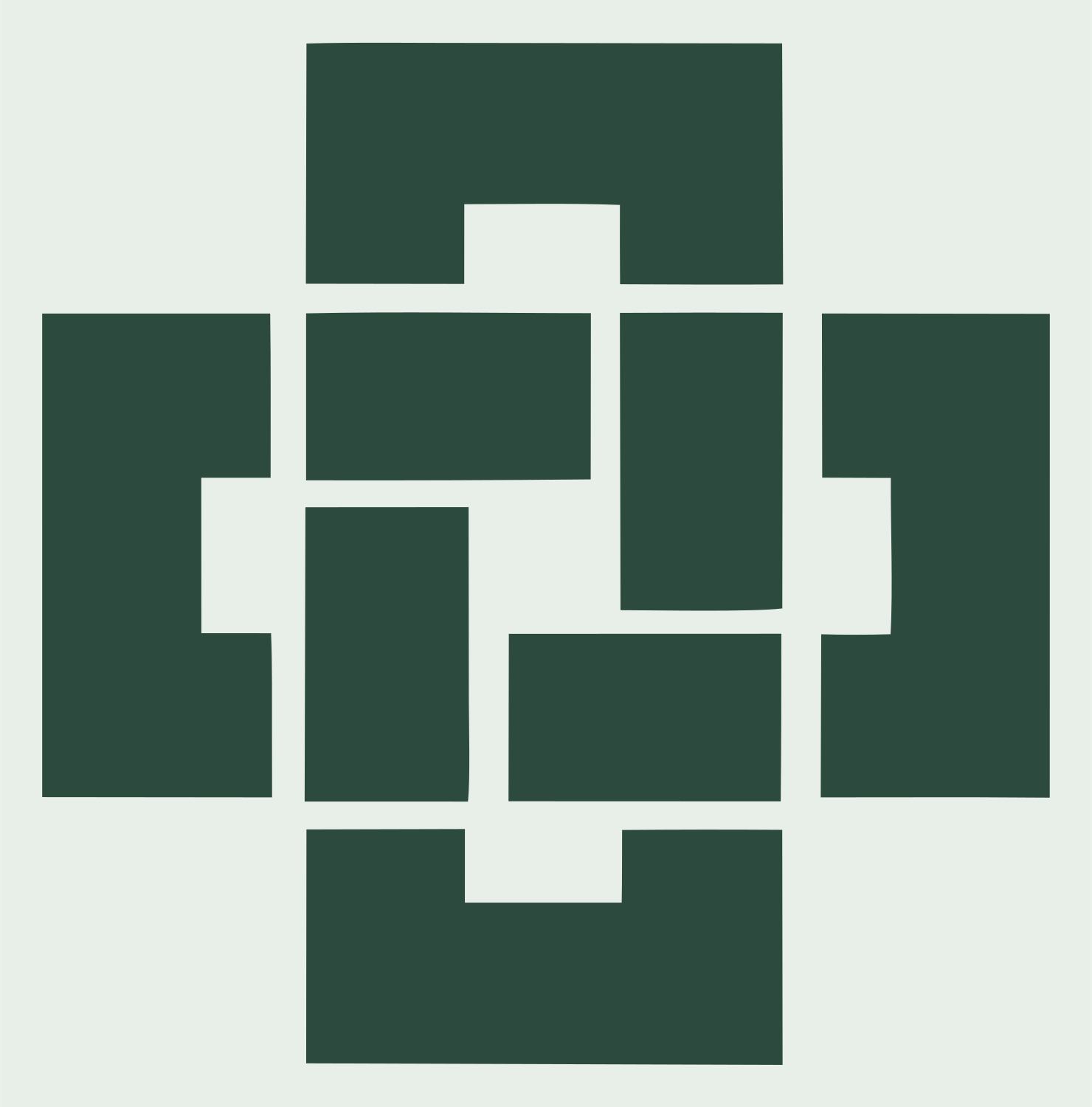 Blocky Padlock Grid Mark #e8efe9/#2d4a3e