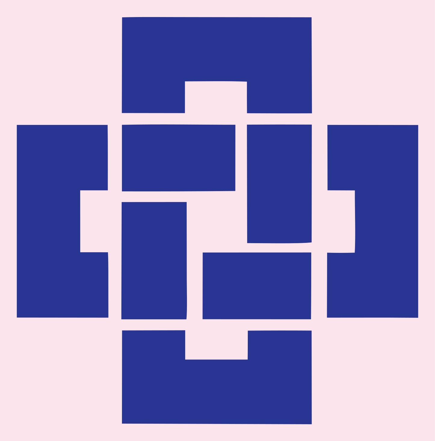 Blocky Padlock Grid Mark #fce4ec/#283593