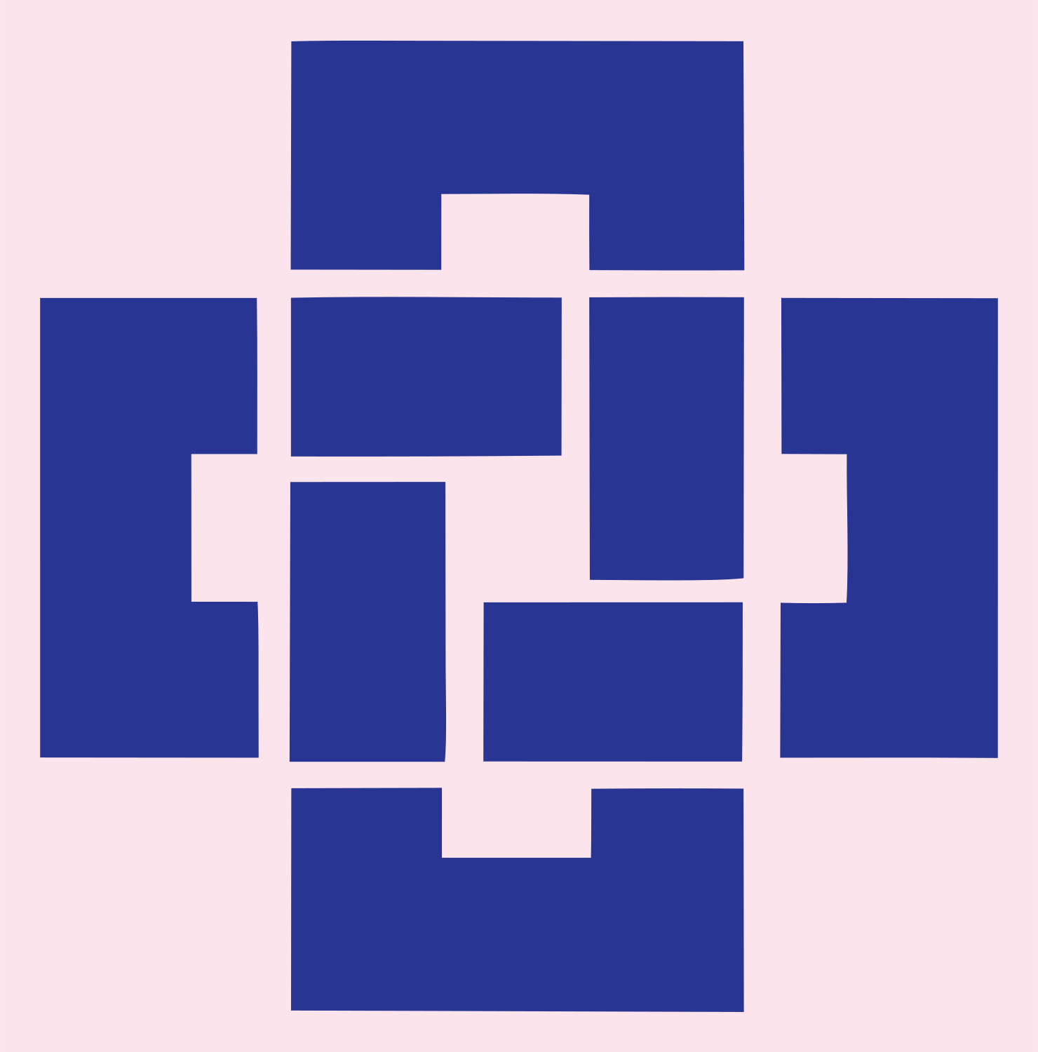 Blocky Padlock Grid Mark #fce4ec/#283593
