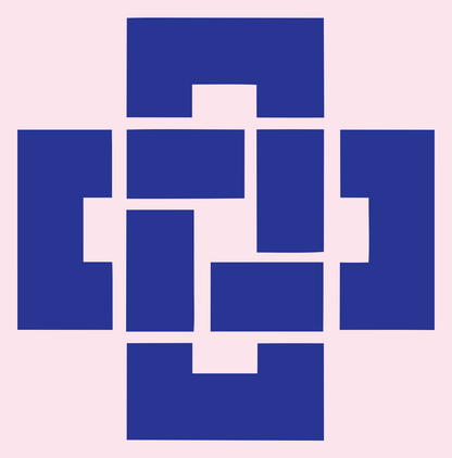 Blocky Padlock Grid Mark #fce4ec/#283593