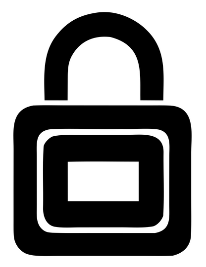 Heavy Padlock Nested Rectangle Mark #ffffff/#000000