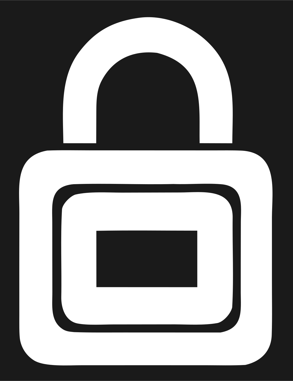 Heavy Padlock Nested Rectangle Mark #1a1a1a/#ffffff