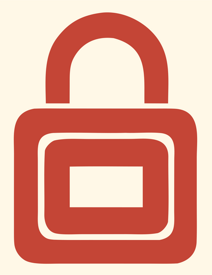 Heavy Padlock Nested Rectangle Mark #fff8e7/#c44536