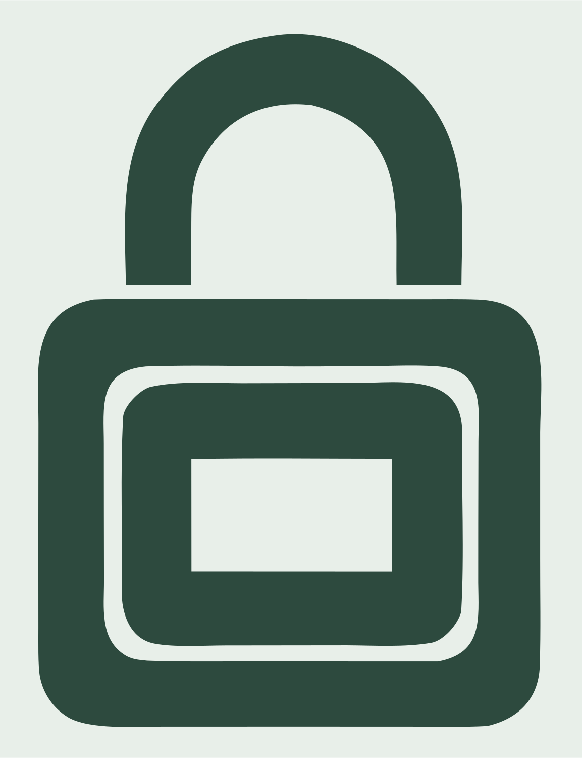 Heavy Padlock Nested Rectangle Mark #e8efe9/#2d4a3e