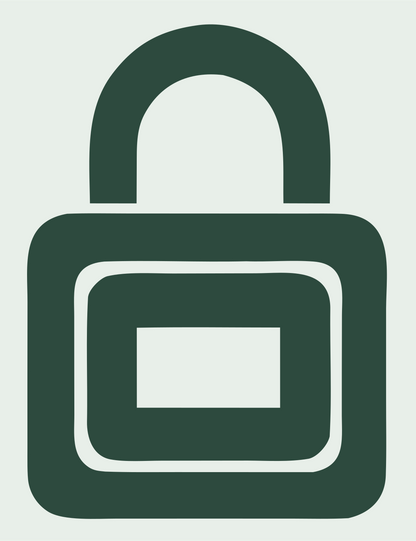 Heavy Padlock Nested Rectangle Mark #e8efe9/#2d4a3e