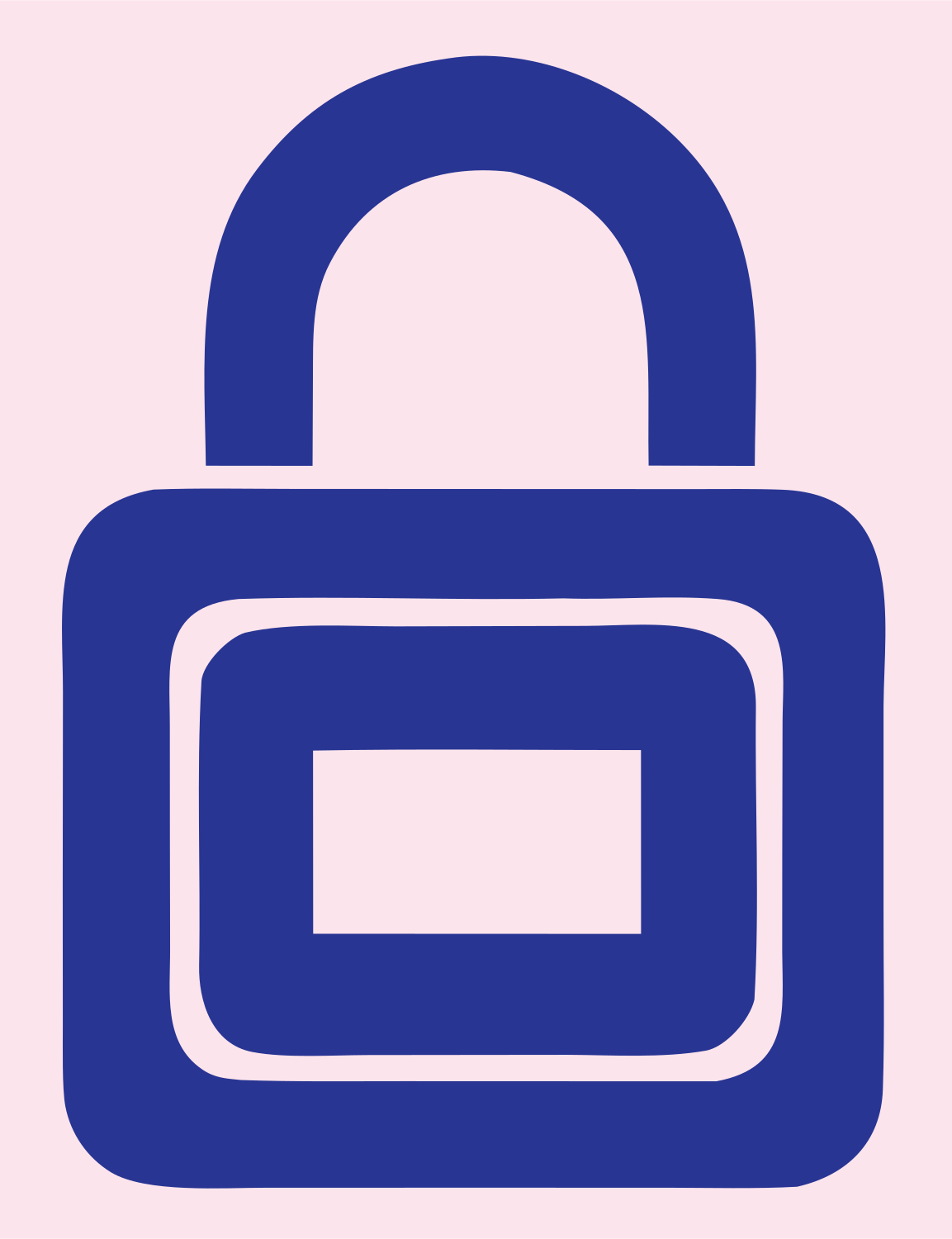 Heavy Padlock Nested Rectangle Mark #fce4ec/#283593