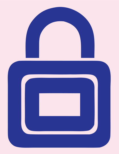 Heavy Padlock Nested Rectangle Mark #fce4ec/#283593