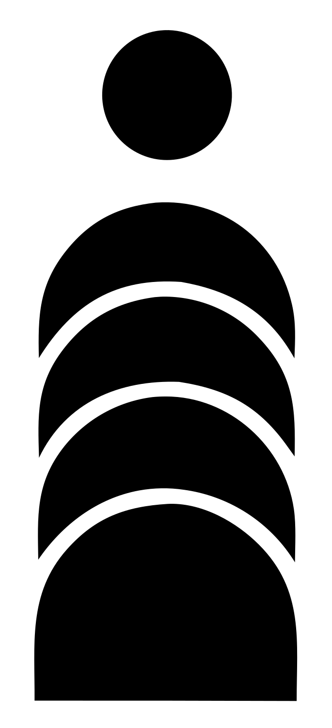 Chunky Stacked Arches Person Mark #ffffff/#000000
