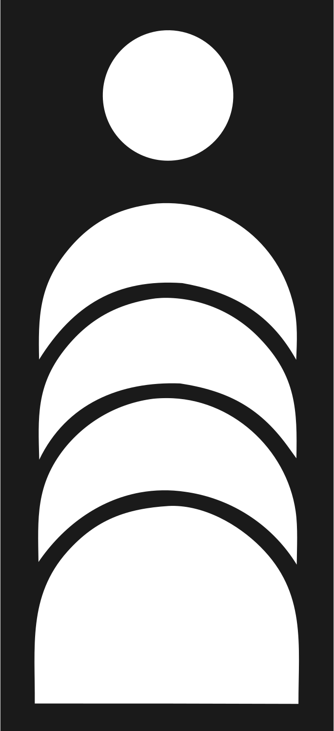 Chunky Stacked Arches Person Mark #1a1a1a/#ffffff