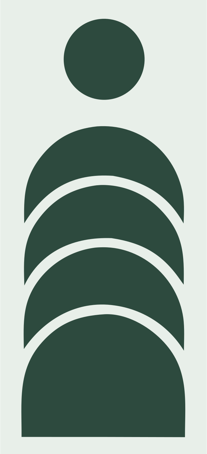 Chunky Stacked Arches Person Mark #e8efe9/#2d4a3e