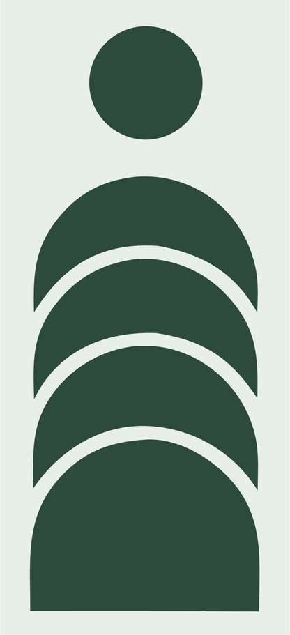 Chunky Stacked Arches Person Mark #e8efe9/#2d4a3e