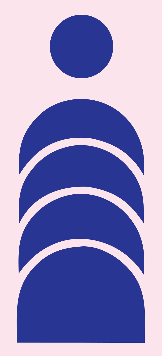 Chunky Stacked Arches Person Mark #fce4ec/#283593