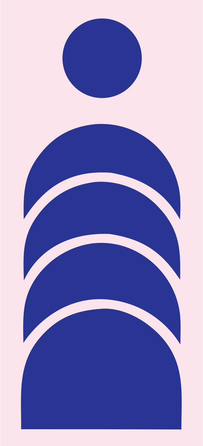 Chunky Stacked Arches Person Mark #fce4ec/#283593