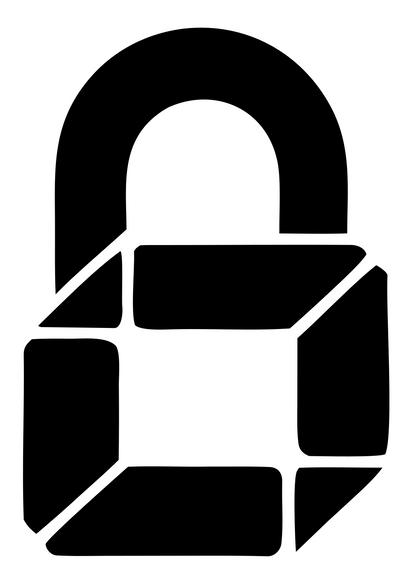 Heavy Padlock Cube Logo #ffffff/#000000