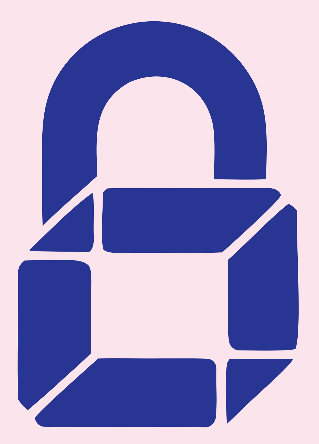 Heavy Padlock Cube Logo #fce4ec/#283593