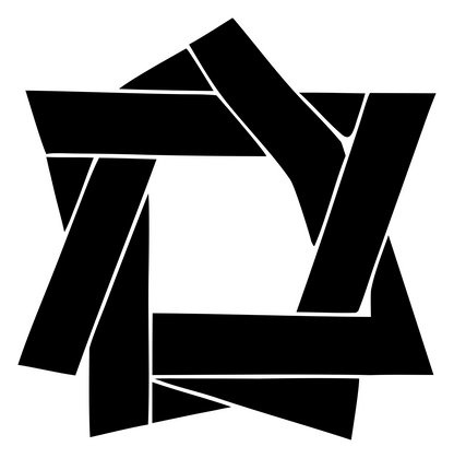 Bold Star Ribbon Weave Mark #ffffff/#000000