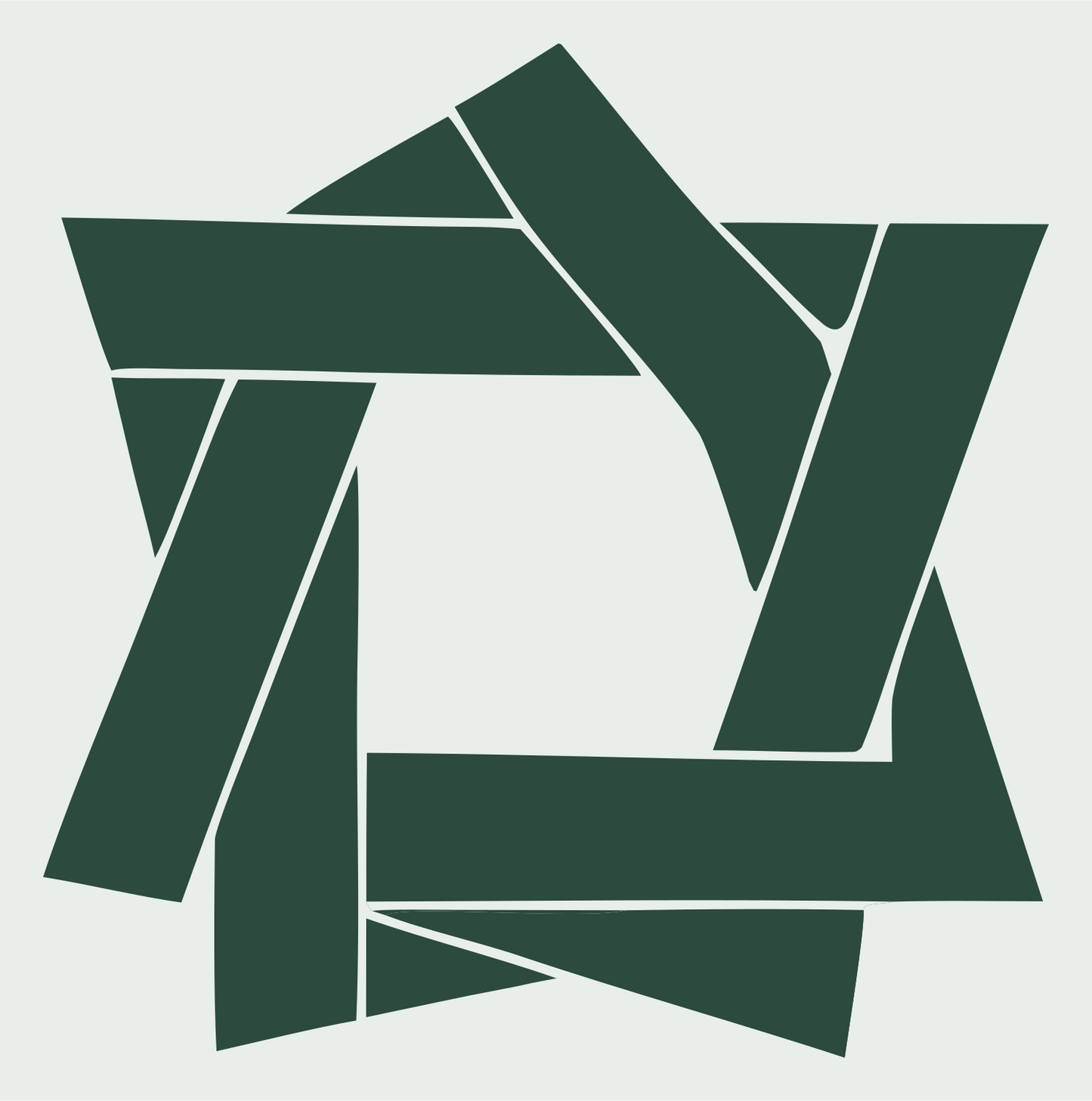 Bold Star Ribbon Weave Mark #e8efe9/#2d4a3e
