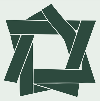 Bold Star Ribbon Weave Mark #e8efe9/#2d4a3e