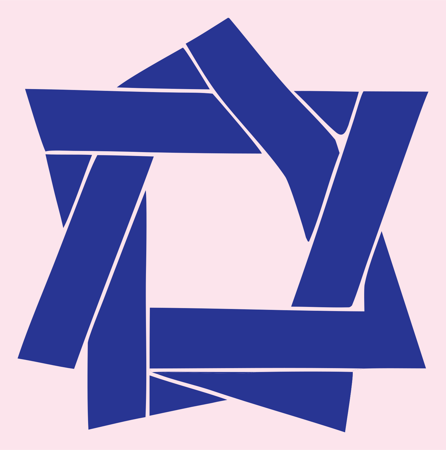 Bold Star Ribbon Weave Mark #fce4ec/#283593