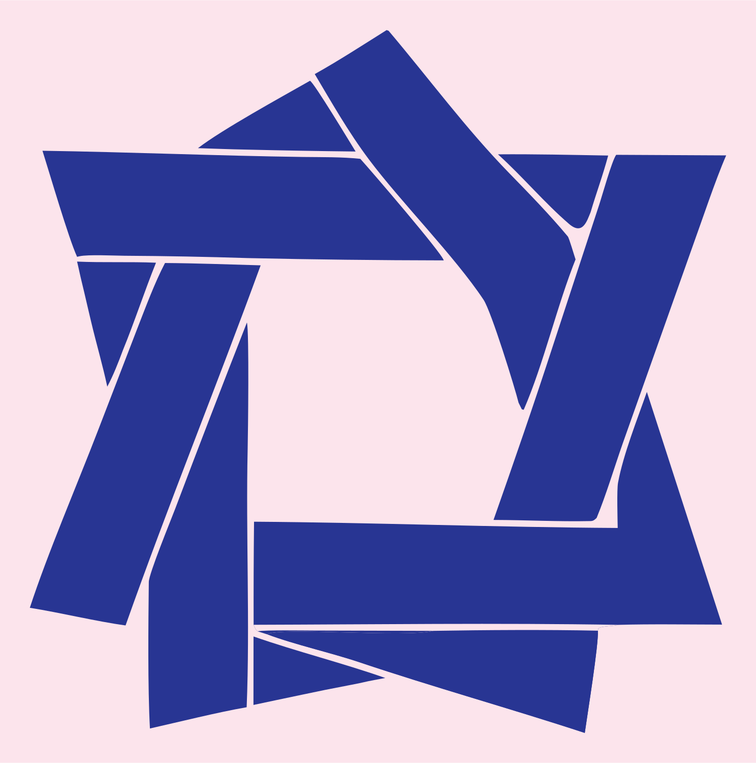 Bold Star Ribbon Weave Mark #fce4ec/#283593