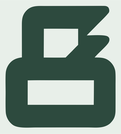 Blocky Padlock Lightning Bolt Badge #e8efe9/#2d4a3e