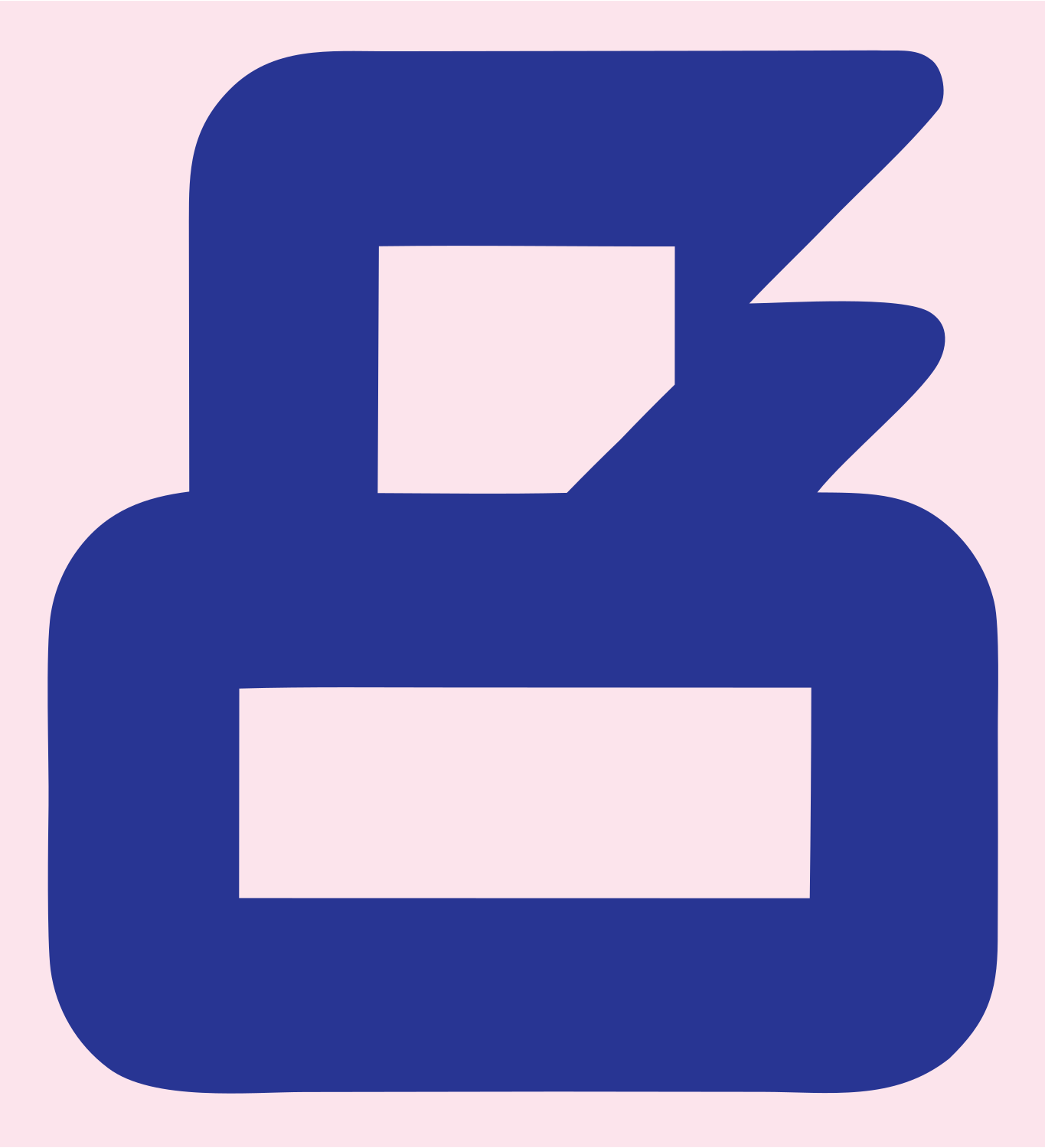 Blocky Padlock Lightning Bolt Badge #fce4ec/#283593