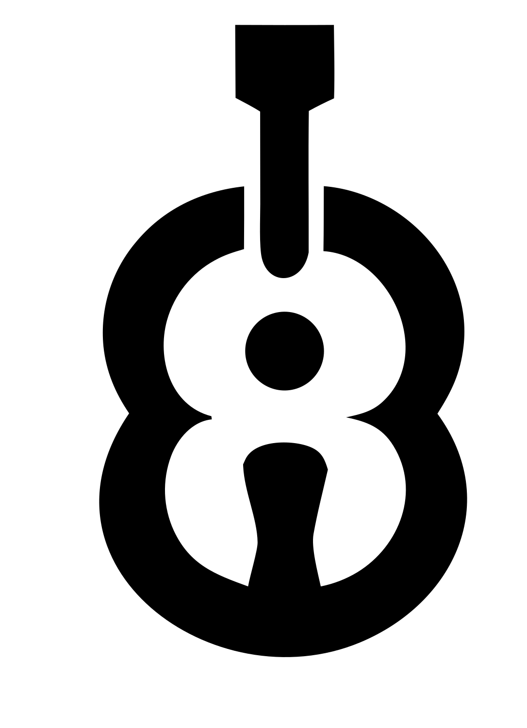 Geometric Guitar Body Icon #ffffff/#000000