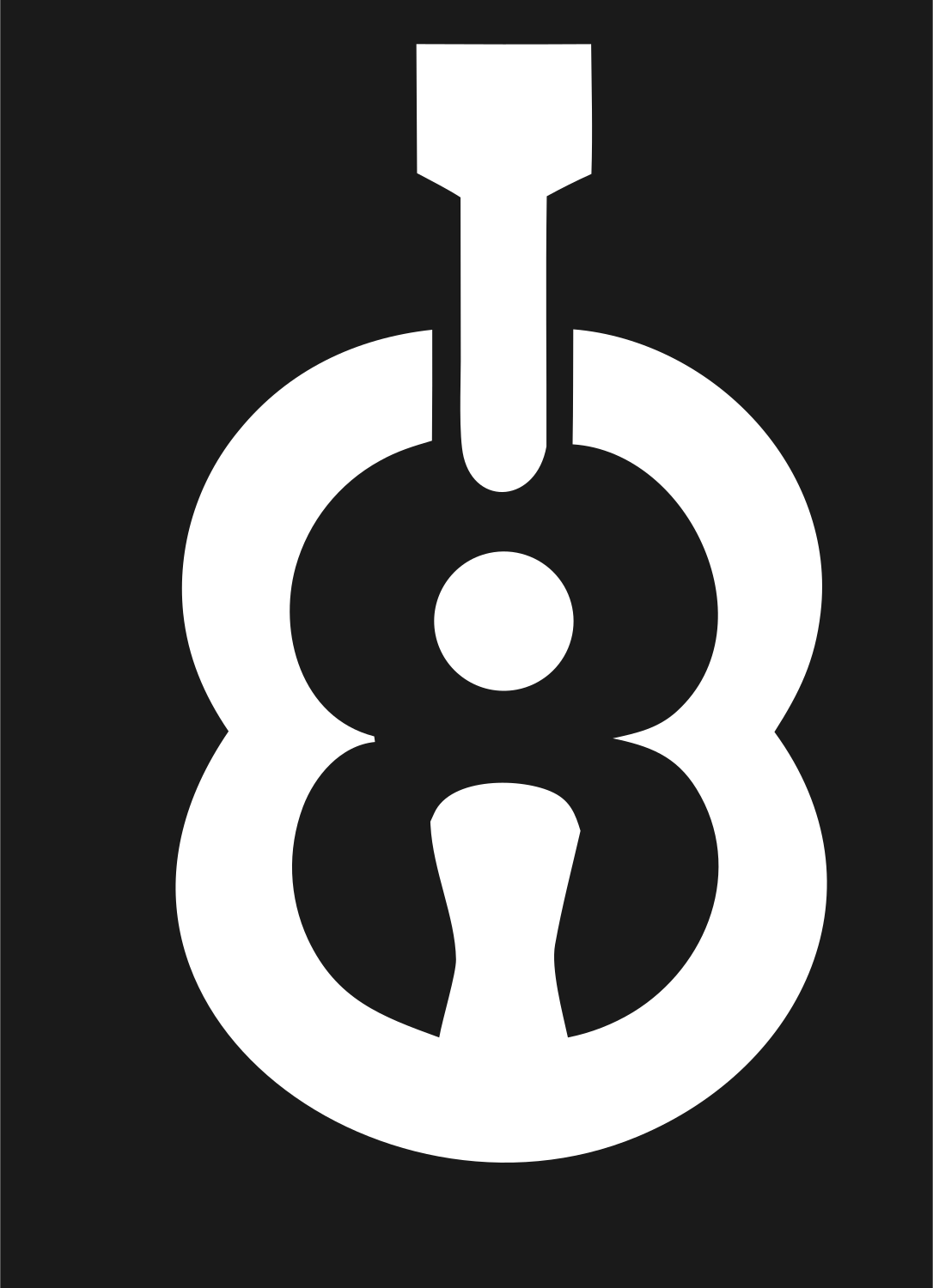 Geometric Guitar Body Icon #1a1a1a/#ffffff