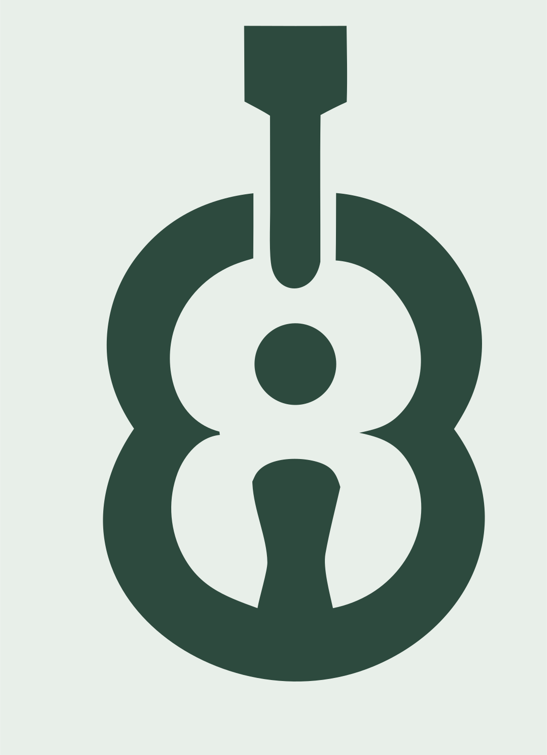 Geometric Guitar Body Icon #e8efe9/#2d4a3e