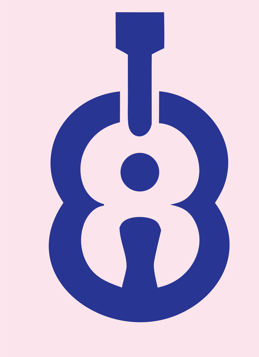 Geometric Guitar Body Icon #fce4ec/#283593