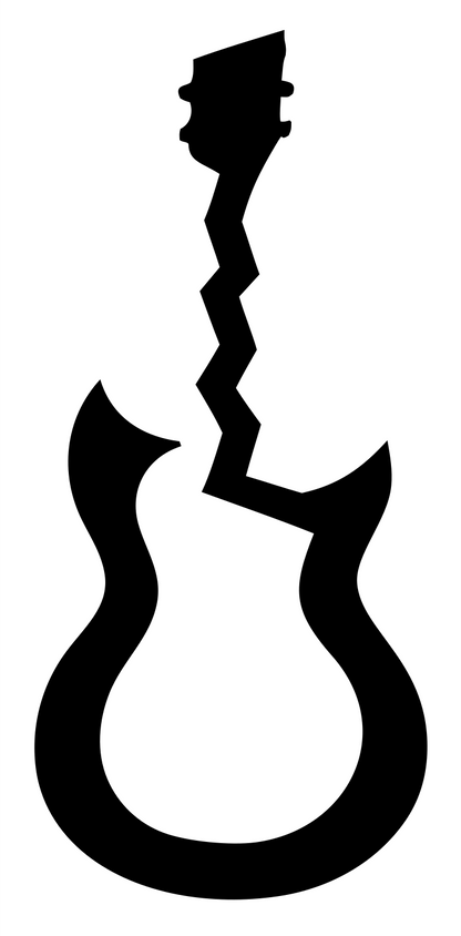 Broken Electric Guitar Mark #ffffff/#000000