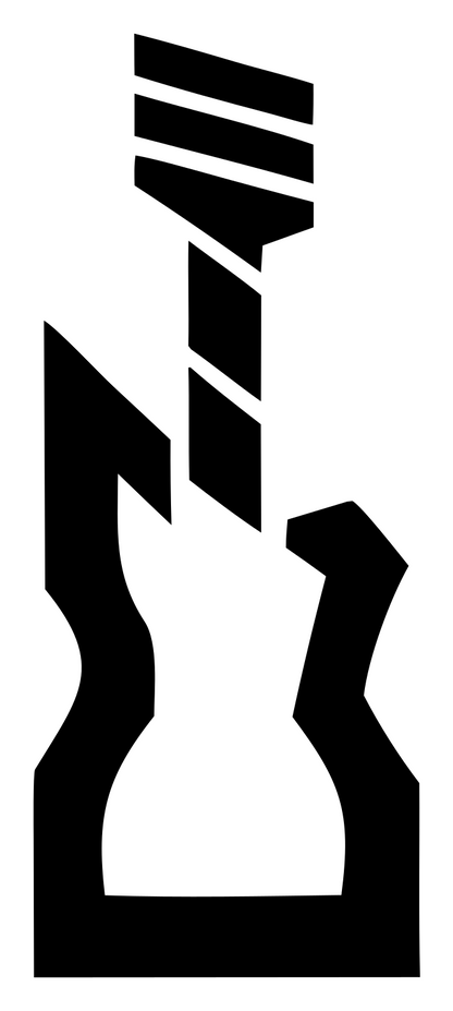 Bold Electric Guitar Crest #ffffff/#000000