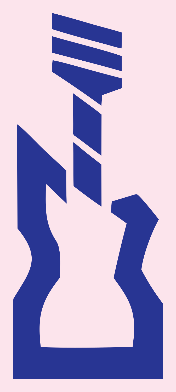 Bold Electric Guitar Crest #fce4ec/#283593