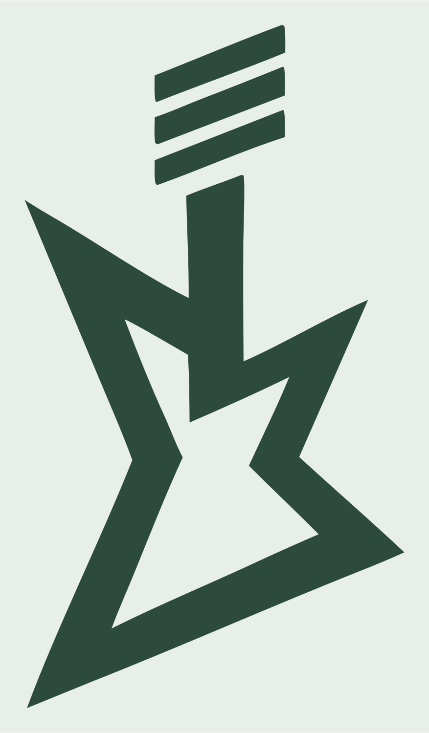 Bold Flying V Guitar Badge #e8efe9/#2d4a3e