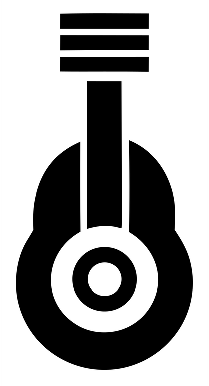 Bold Guitar Soundhole Badge #ffffff/#000000