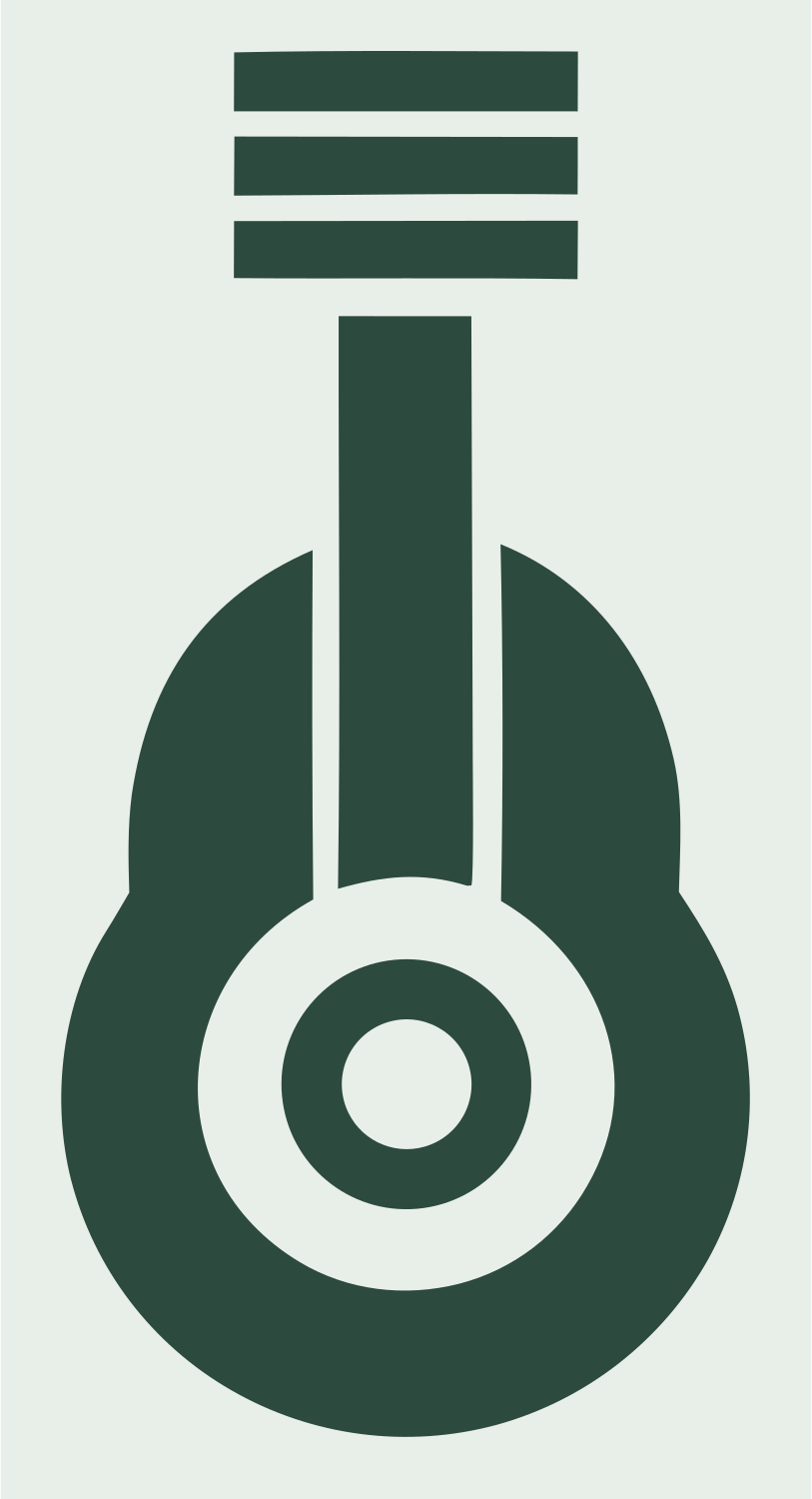 Bold Guitar Soundhole Badge #e8efe9/#2d4a3e