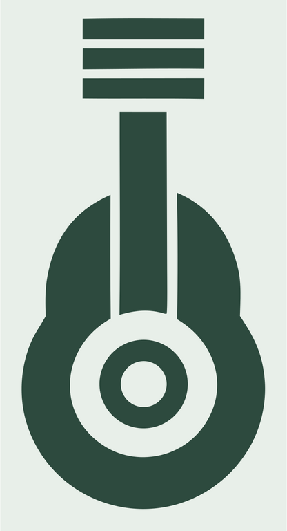 Bold Guitar Soundhole Badge #e8efe9/#2d4a3e