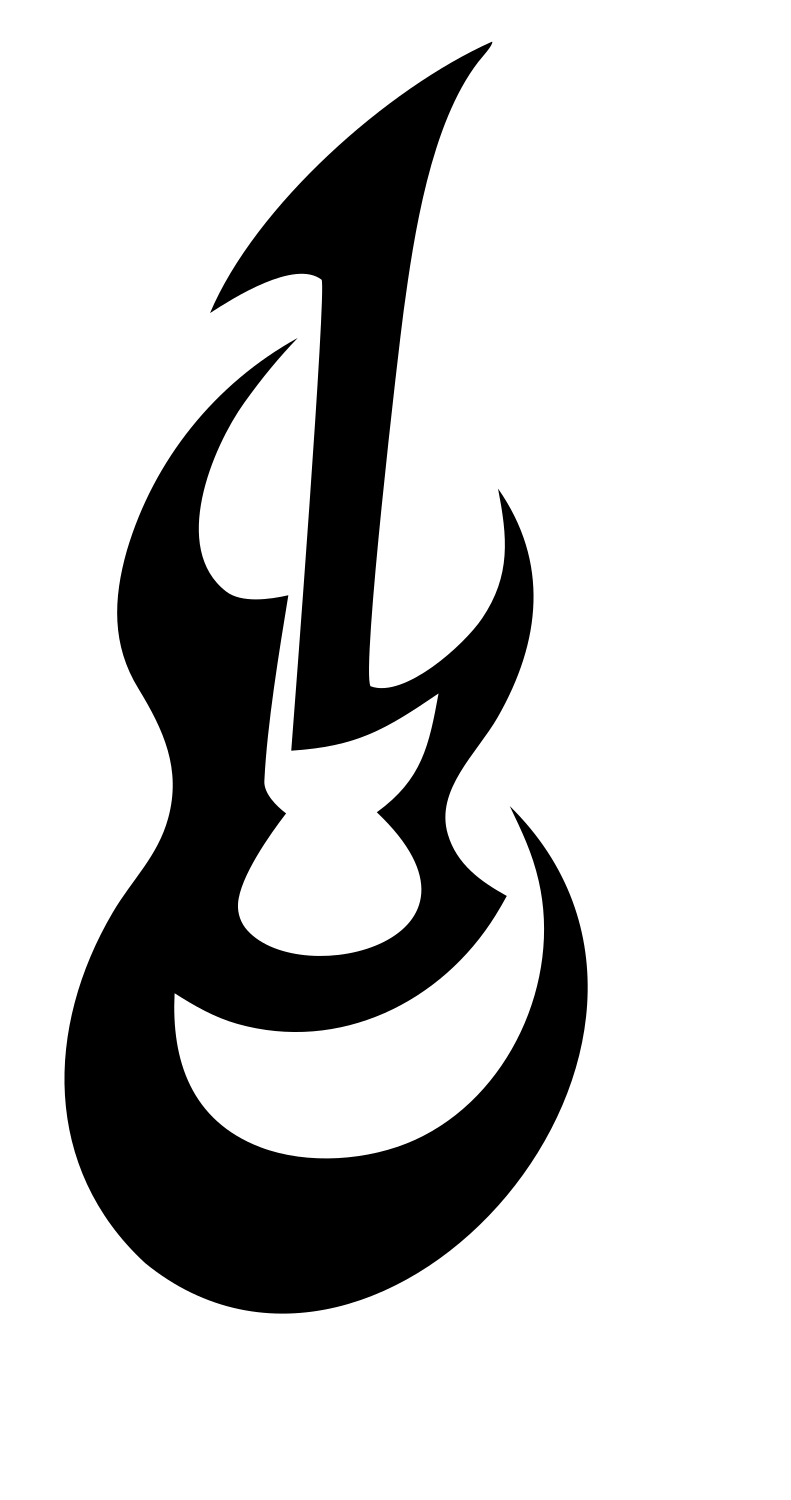 Tribal Flame Guitar Emblem #ffffff/#000000