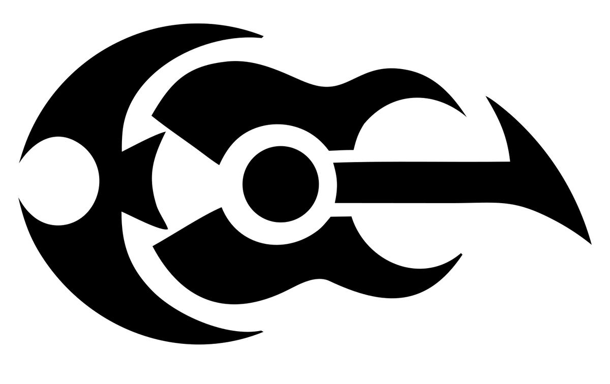 Crescent Moon Guitar Emblem #ffffff/#000000