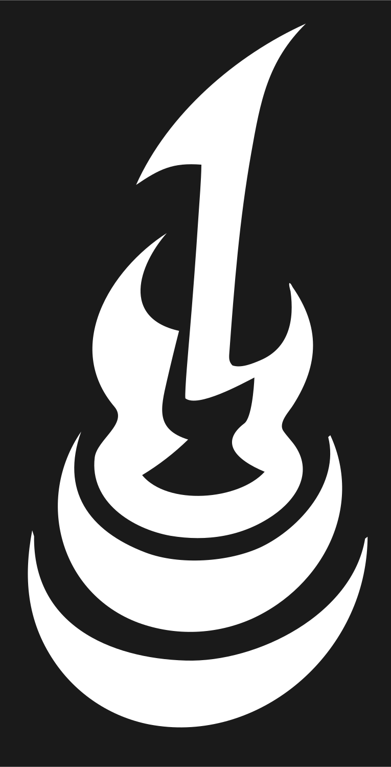 Tribal Guitar Flame Crest #1a1a1a/#ffffff