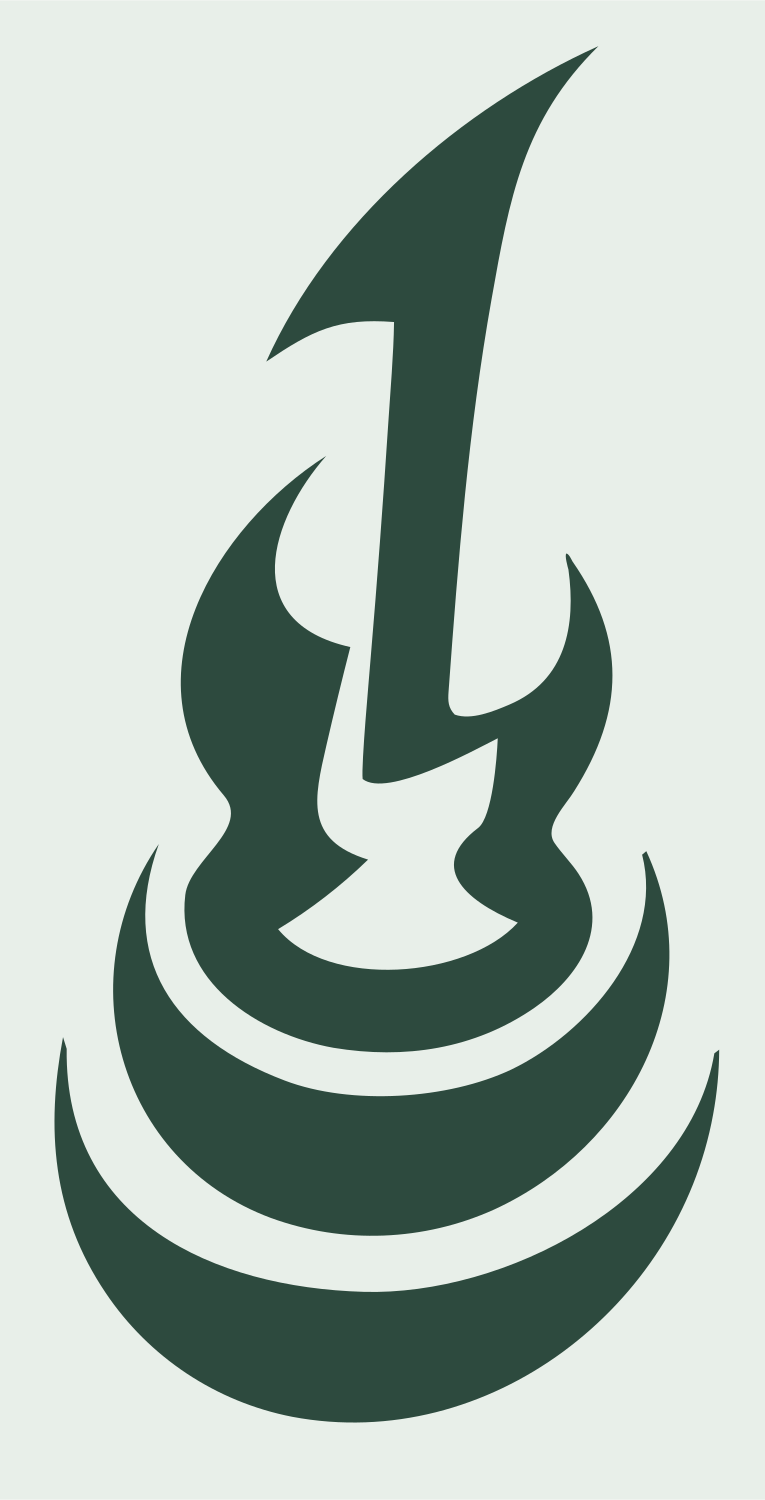 Tribal Guitar Flame Crest #e8efe9/#2d4a3e