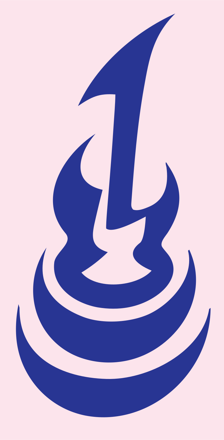 Tribal Guitar Flame Crest #fce4ec/#283593