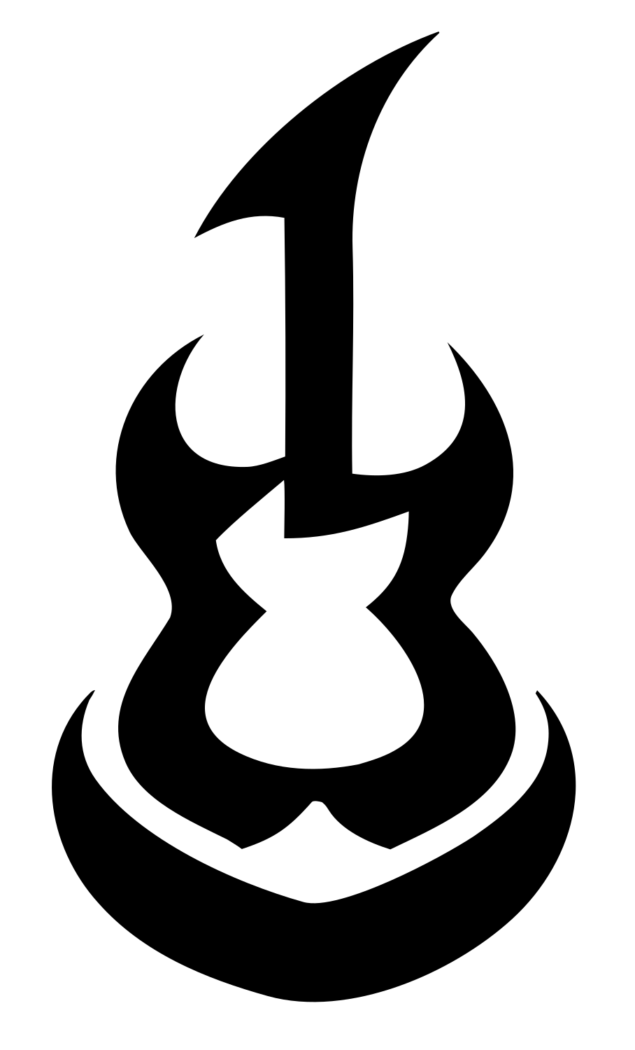 Tribal Guitar Body Mark #ffffff/#000000