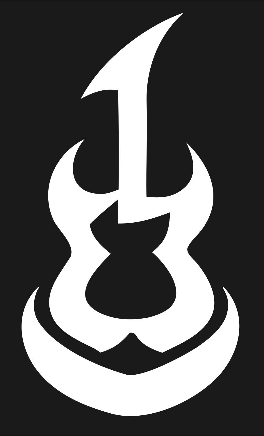 Tribal Guitar Body Mark #1a1a1a/#ffffff