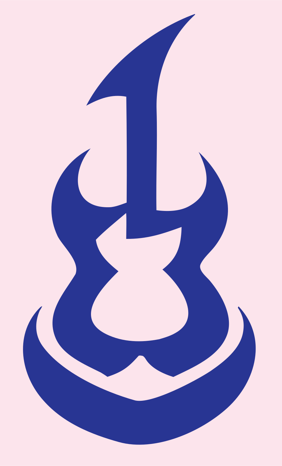 Tribal Guitar Body Mark #fce4ec/#283593