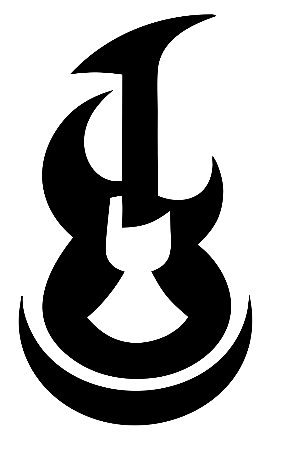 Abstract Guitar Negative Space Mark #ffffff/#000000