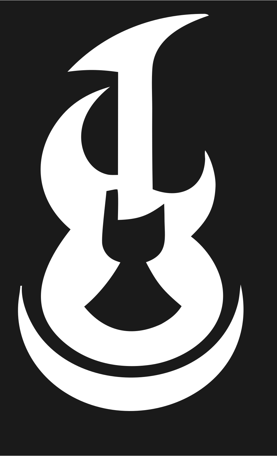 Abstract Guitar Negative Space Mark #1a1a1a/#ffffff