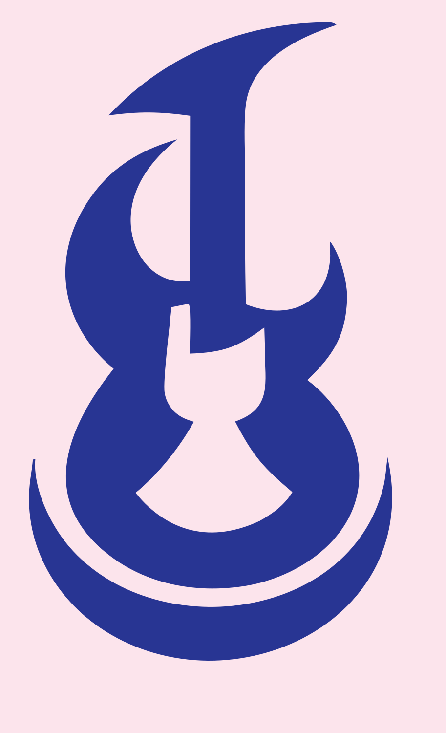 Abstract Guitar Negative Space Mark #fce4ec/#283593